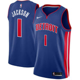 Reggie Jackson #1 Detroit Pistons Blue Mens Swingman Jersey - Icon Edition