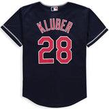Corey Kluber #28 Cleveland Indians Youth Navy Alternate Cool Base Replica Player Jersey