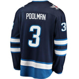 Tucker Poolman #3 Winnipeg Jets Navy Breakaway Replica Jersey