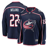 Sonny Milano #22 Columbus Blue Jackets Navy Breakaway Jersey