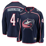 Scott Harrington #4 Columbus Blue Jackets Navy Breakaway Jersey