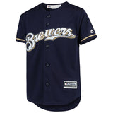 Milwaukee Brewers Youth Navy Alternate Official Cool Base Team Jersey