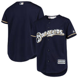 Milwaukee Brewers Youth Navy Alternate Official Cool Base Team Jersey