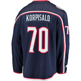 Joonas Korpisalo #70 Columbus Blue Jackets Navy Breakaway Jersey