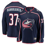 Markus Hannikainen # 37 Columbus Blue Jackets Navy Breakaway Jersey