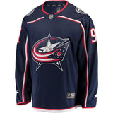 Male Columbus # 91 Blue Jackets Navy Home Breakaway Player Jersey
