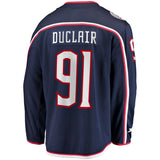 Male Columbus # 91 Blue Jackets Navy Home Breakaway Player Jersey