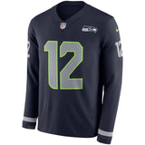Seattle Seahawks 12 Fan College Navy Therma Long Sleeve Jersey