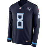 Marcus Mariota Tennessee Titans Navy Therma Long Sleeve Jersey