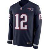 Tom Brady New England Patriots Navy Therma Long Sleeve Jersey