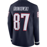 Rob Gronkowski New England Patriots Navy Therma Long Sleeve Jersey