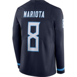 Marcus Mariota Tennessee Titans Navy Therma Long Sleeve Jersey