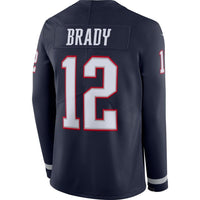 Tom Brady New England Patriots Navy Therma Long Sleeve Jersey