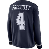 Prescott Dallas Cowboys Women's Navy Therma Long Sleeve Jersey
