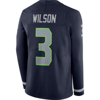 Russell Wilson Seattle Seahawks College Navy Therma Long Sleeve Jersey