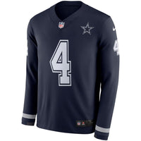 Dak Prescott Dallas Cowboys Navy Therma Long Sleeve Jersey