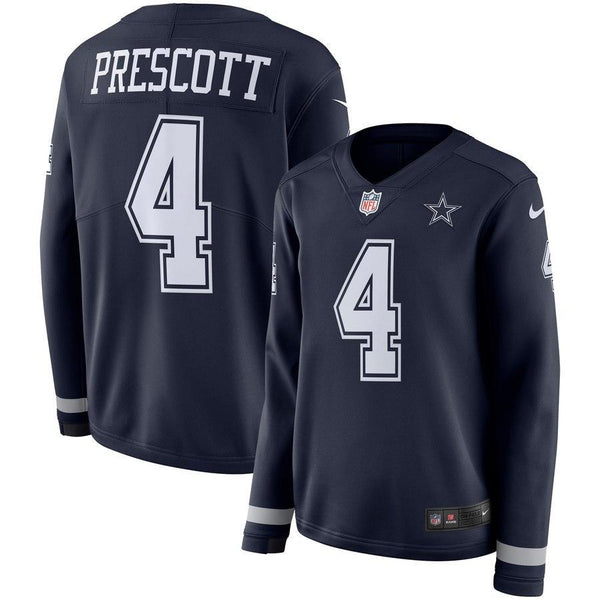 Prescott Dallas Cowboys Women's Navy Therma Long Sleeve Jersey