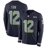 Seattle Seahawks 12 Fan College Navy Therma Long Sleeve Jersey