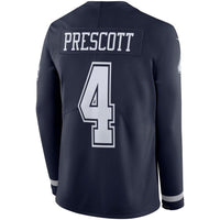 Dak Prescott Dallas Cowboys Navy Therma Long Sleeve Jersey