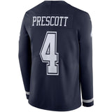 Dak Prescott Dallas Cowboys Navy Therma Long Sleeve Jersey