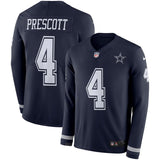 Dak Prescott Dallas Cowboys Navy Therma Long Sleeve Jersey