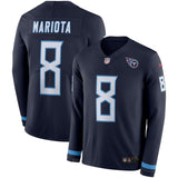 Marcus Mariota Tennessee Titans Navy Therma Long Sleeve Jersey