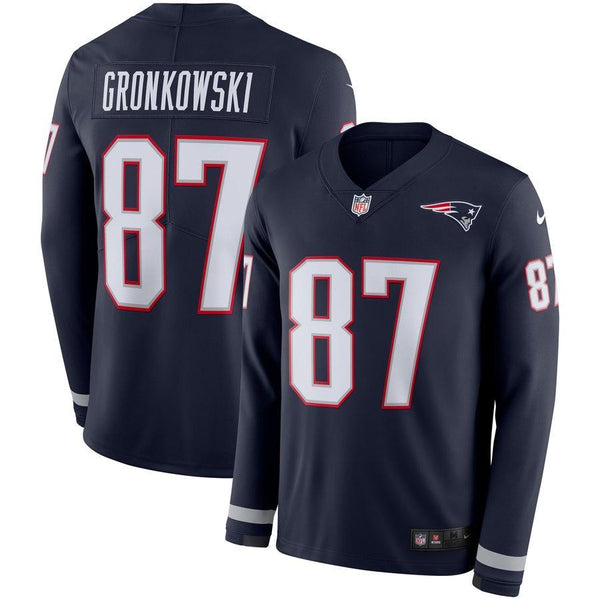 Rob Gronkowski New England Patriots Navy Therma Long Sleeve Jersey