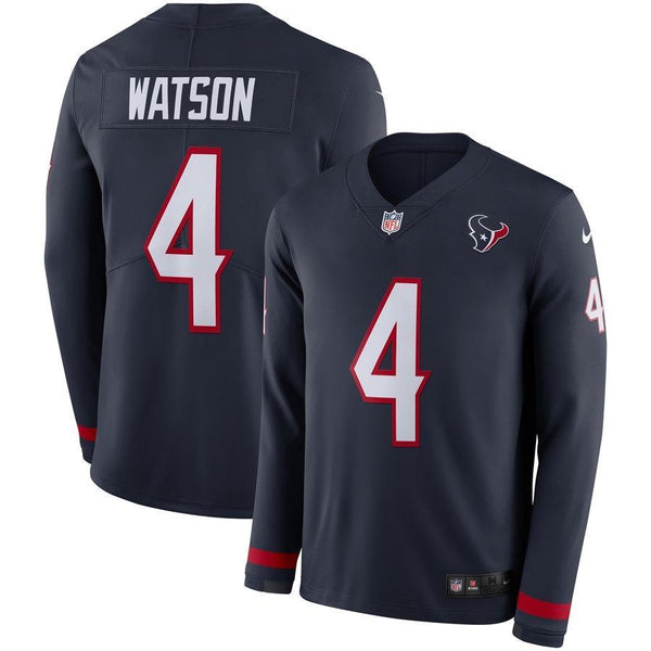 Deshaun Watson Houston Texans Navy Therma Long Sleeve Jersey