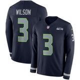 Russell Wilson Seattle Seahawks College Navy Therma Long Sleeve Jersey