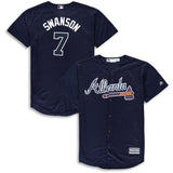 Dansby Swanson #7 Atlanta Braves Youth Navy Alternate Official Cool Base Player Jersey