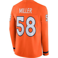 Von Miller Denver Broncos Orange Therma Long Sleeve Jersey