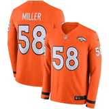 Von Miller Denver Broncos Orange Therma Long Sleeve Jersey