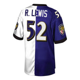 Ray Lewis #52 Baltimore Ravens Purple/White Retired Player Split Replica Jersey