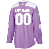 Arizona Coyotes Purple 2018 Hockey Fights Cancer Custom Practice Jersey