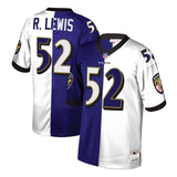 Ray Lewis #52 Baltimore Ravens Purple/White Retired Player Split Replica Jersey