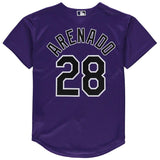 Nolan Arenado #28 Colorado Rockies Youth Purple Alternate Official Cool Base Player Jersey