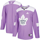 Toronto Maple Leafs Purple 2018 Hockey Fights Cancer Blank Practice Jersey