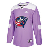 Columbus Blue Jackets Purple Hockey Fights Cancer Practice Jersey