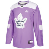 Toronto Maple Leafs Purple 2018 Hockey Fights Cancer Blank Practice Jersey