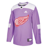 Detroit Red Wings Purple Hockey Fights Cancer Practice Jersey