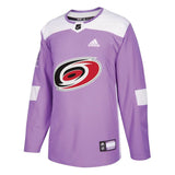 Carolina Hurricanes Purple Hockey Fights Cancer Practice Jersey