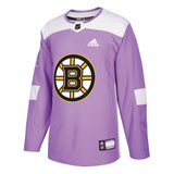 Boston Bruins Purple Hockey Fights Cancer Practice Jersey
