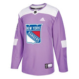 New York Rangers Purple Hockey Fights Cancer Practice Jersey