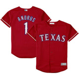 Elvis Andrus #1 Texas Rangers Youth Red Alternate Official Cool Base Player Jersey