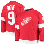 Gordie Howe #9 Detroit Red Wings Red Authentic Heroes of Hockey Throwback Jersey