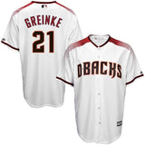 Zack Greinke Arizona Diamondbacks Youth White/Sedona Red Fashion Official Cool Base Player Jersey