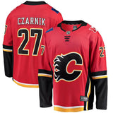 Austin Czarnik #27 Calgary Flames Red Home Breakaway Player Jersey