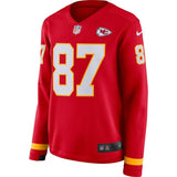 Kelce Kansas City Chiefs Women's Red Therma Long Sleeve Jersey
