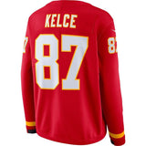 Kelce Kansas City Chiefs Women's Red Therma Long Sleeve Jersey