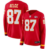Kelce Kansas City Chiefs Women's Red Therma Long Sleeve Jersey
